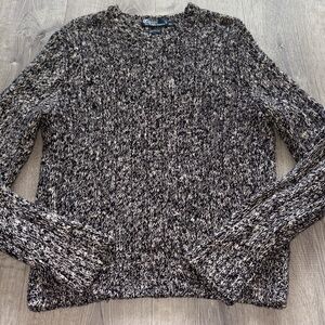 Polo by Ralph Lauren Black and White Crew Neck Sweater